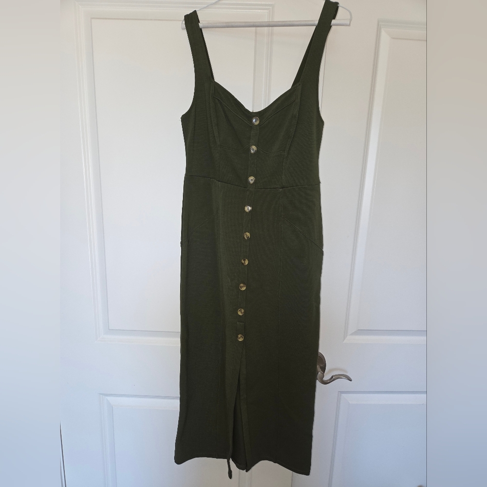 Anthropologie Forest Green Midi Dress NWT